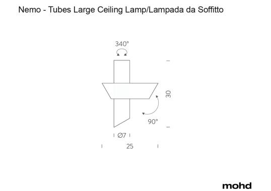 Бра модель 2Tubes Applique da Soffitto от фабрики Nemo