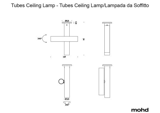 Потолочный светильник модель Tubes Ceiling Lamp от фабрики Nemo