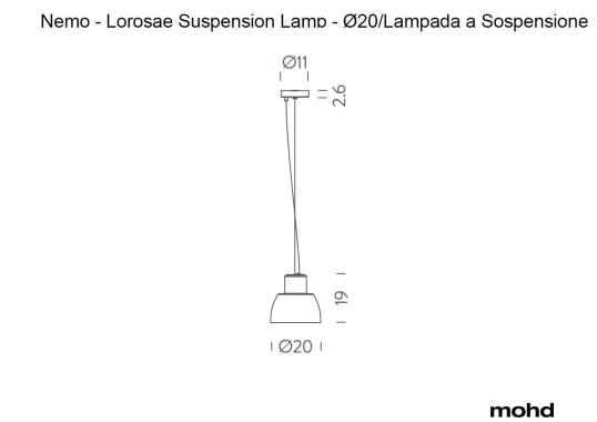 Подвесной светильник модель Lorosae Suspension Lamp - Ø20 от фабрики Nemo