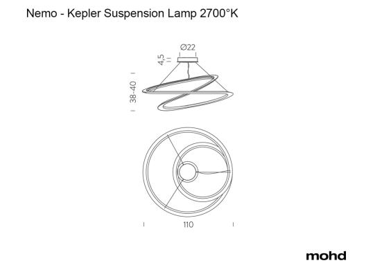 Подвесной светильник модель Kepler Suspension Lamp 2700°K от фабрики Nemo
