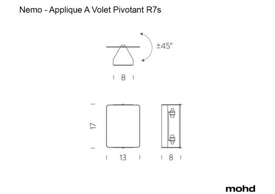 Бра модель Applique A Volet Pivotant R7s от фабрики Nemo