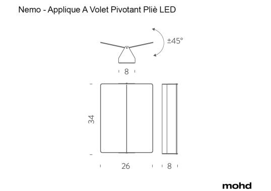 Бра модель Applique A Volet Pivotant Pliè LED от фабрики Nemo