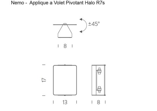 Бра модель Applique A Volet Pivotant Double Halogen R7s от фабрики Nemo