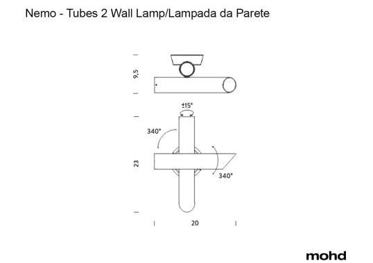 Бра модель Tubes 2 Wall Lamp от фабрики Nemo
