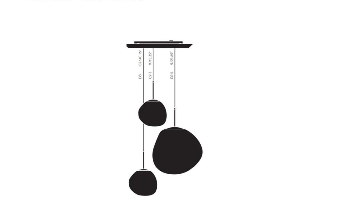 Подвесной светильник модель Melt Trio Round Pendant System от фабрики Tom Dixon