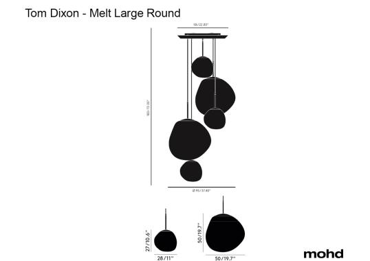 Люстра модель Melt Large Round от фабрики Tom Dixon