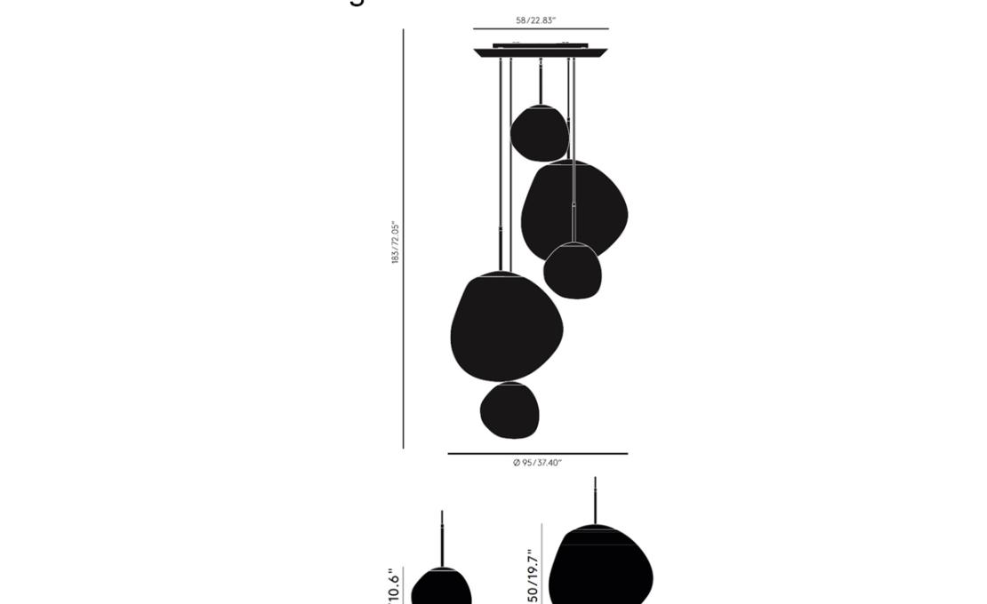Люстра модель Melt Large Round от фабрики Tom Dixon