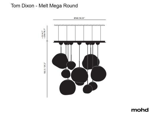 Подвесной светильник модель Melt Mega Round Pendant System от фабрики Tom Dixon