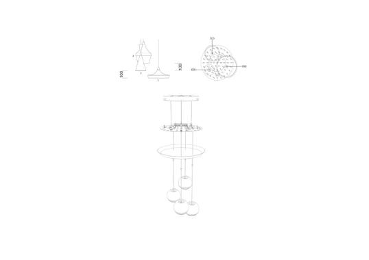 Люстра модель BEAT TRIO ROUND LED от фабрики Tom Dixon