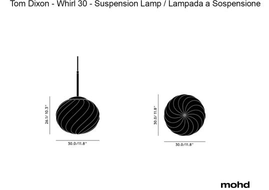 Подвесной светильник модель Whirl 30 Suspension Lamp от фабрики Tom Dixon