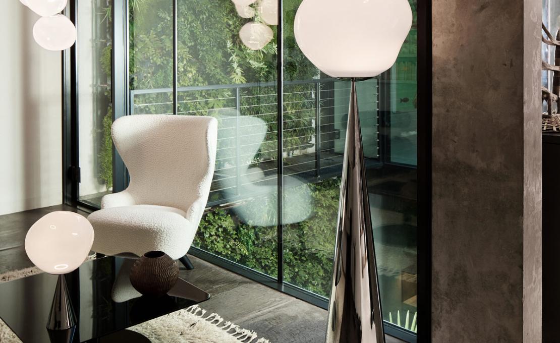 Торшер модель Melt Cone Fat Floor Lamp Led - Silver Cone от фабрики Tom Dixon