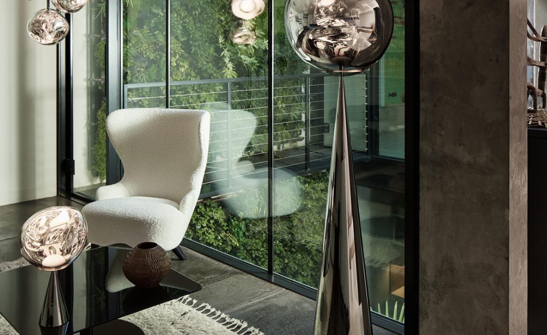 Торшер модель Melt Cone Fat Floor Lamp Led - Silver Cone от фабрики Tom Dixon