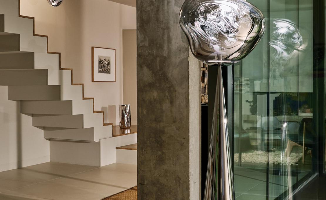 Торшер модель Melt Cone Fat Floor Lamp Led - Silver Cone от фабрики Tom Dixon