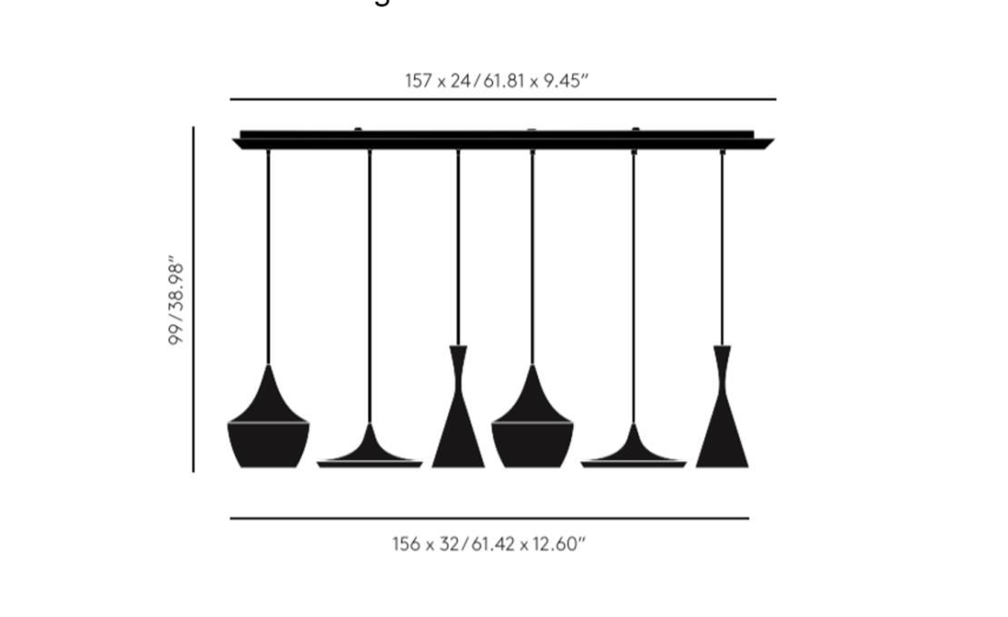 Люстра модель Beat Range Linear Penant System от фабрики Tom Dixon