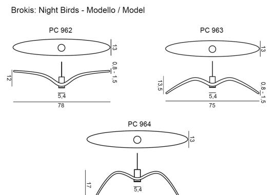 Подвесной светильник модель Night Birds Lampada a Sospensione от фабрики Brokis