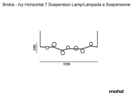 Подвесной светильник модель Ivy Horizontal 7 Suspension Lamp от фабрики Brokis