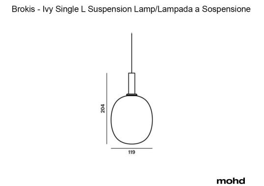 Подвесной светильник модель Ivy Single L Suspension Lamp от фабрики Brokis