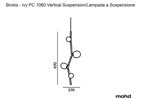 Подвесной светильник модель Ivy PC 1060 Vertical Lampada a Sospensione от фабрики Brokis