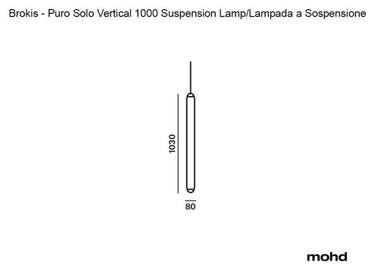 Подвесной светильник модель Puro Solo Vertical 1000 Suspension Lamp от фабрики Brokis