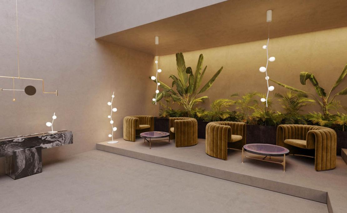 Подвесной светильник модель Ivy Vertical 8 Suspension Lamp от фабрики Brokis
