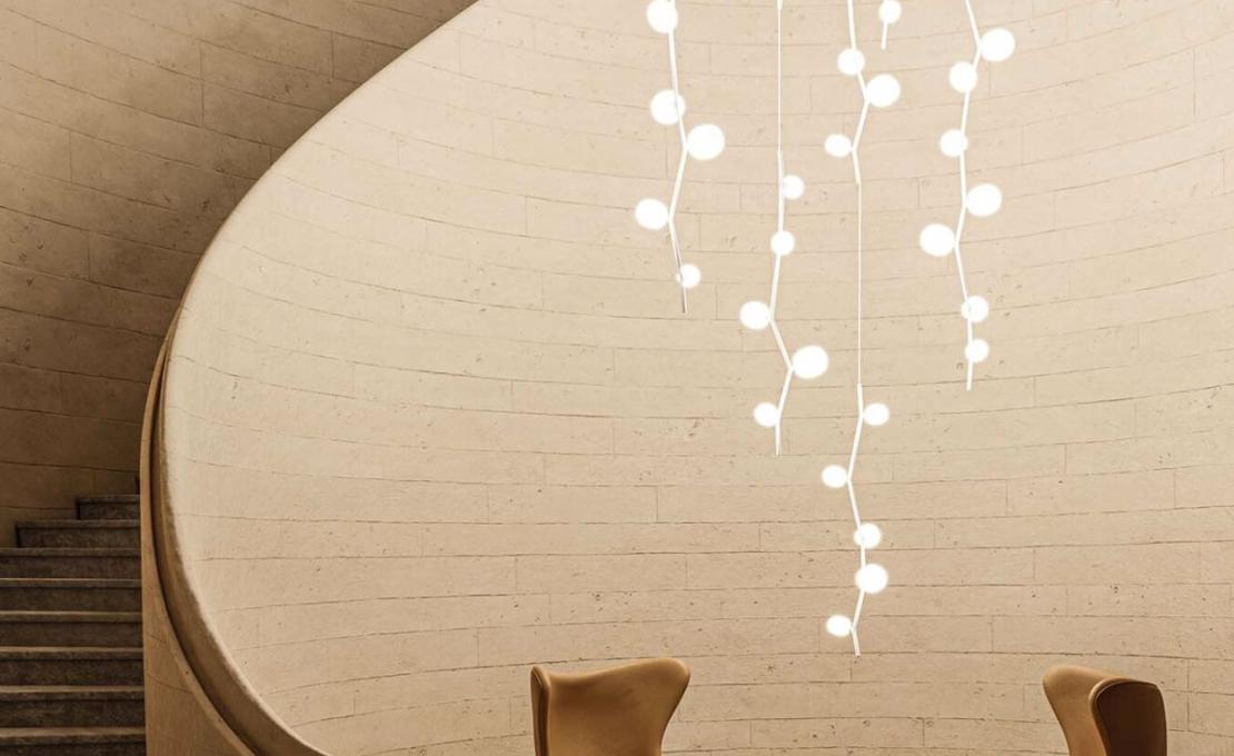 Подвесной светильник модель Ivy Vertical 8 Suspension Lamp от фабрики Brokis