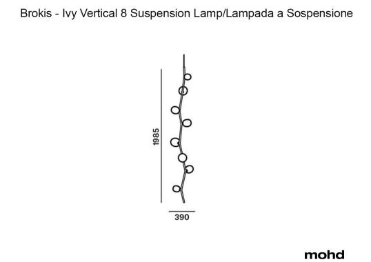 Подвесной светильник модель Ivy Vertical 8 Suspension Lamp от фабрики Brokis