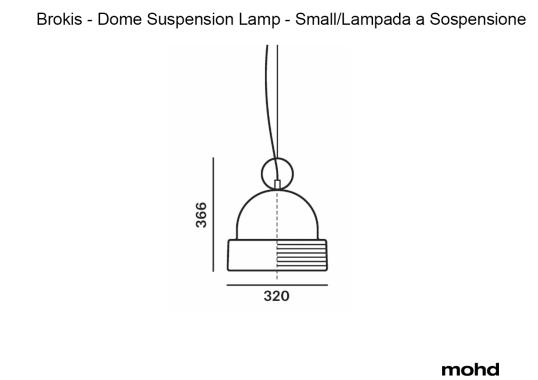 Подвесной светильник модель Dome Suspension Lamp - Small от фабрики Brokis