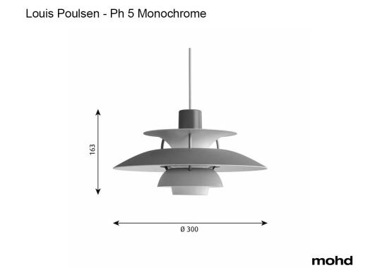 Подвесной светильник модель Ph 5 Mini Monochrome Suspension Lamp от фабрики Louis Poulsen