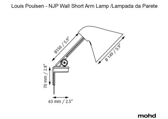 Бра модель NJP Braccio Corto Lampada da Parete от фабрики Louis Poulsen