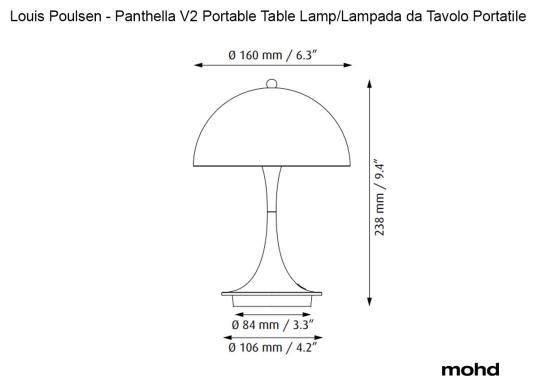 Настольная лампа модель Panthella V2 Portable Table Lamp от фабрики Louis Poulsen