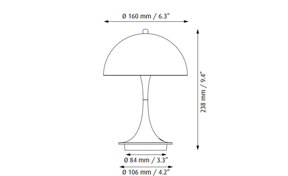 Настольная лампа модель Panthella V2 Portable Table Lamp от фабрики Louis Poulsen