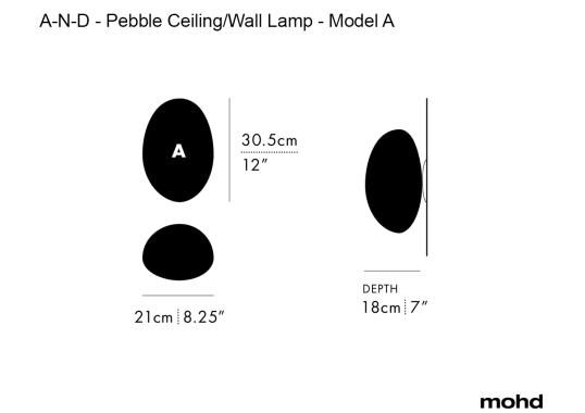 Потолочный светильник модель Pebble Ceiling/Wall Lamp - Model A от фабрики A-N-D