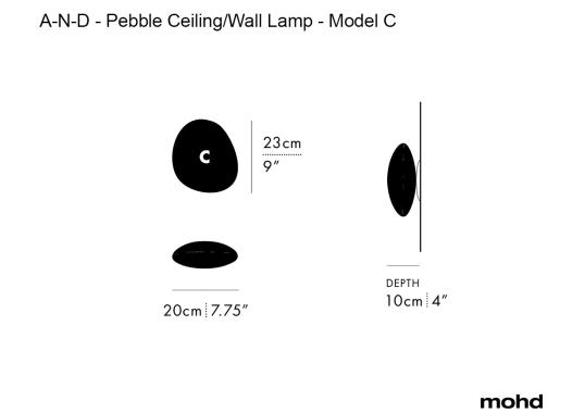 Потолочный светильник модель Pebble Ceiling/Wall Lamp - Model C от фабрики A-N-D