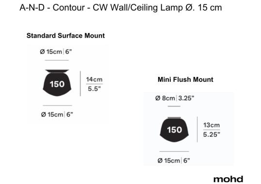 Потолочный светильник модель Contour - CW Wall/Ceiling Lamp Ø. 15 cm от фабрики A-N-D