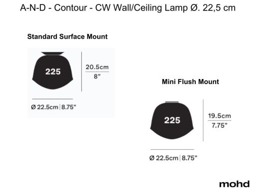 Потолочный светильник модель Contour - CW Wall/Ceiling Lamp Ø. 22,5 cm от фабрики A-N-D