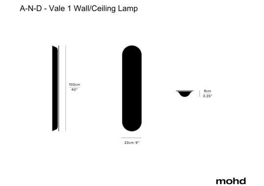 Потолочный светильник модель Vale 1 Wall/Ceiling Lamp - Horizontal от фабрики A-N-D