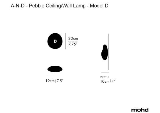 Потолочный светильник модель Pebble Ceiling/Wall Lamp - Model D от фабрики A-N-D