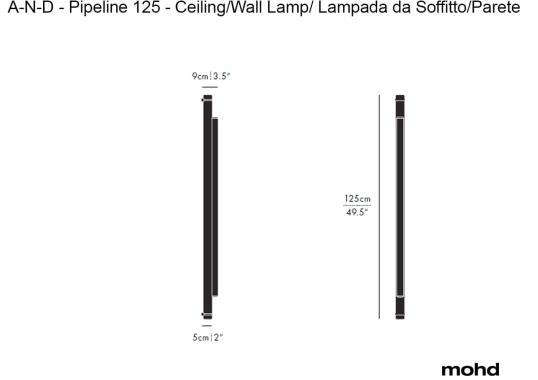 Потолочный светильник модель Pipeline 125 Ceiling/Wall Lamp от фабрики A-N-D