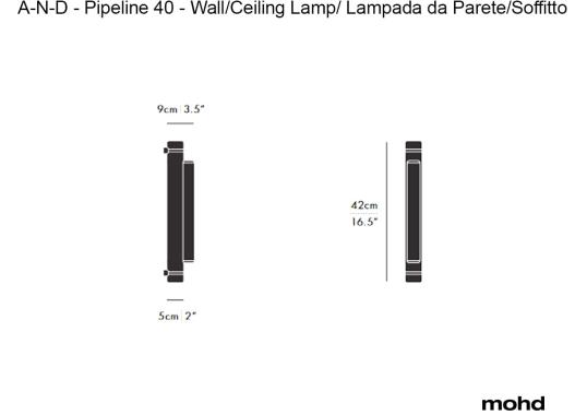Потолочный светильник модель Pipeline 40 Ceiling/Wall Lamp от фабрики A-N-D