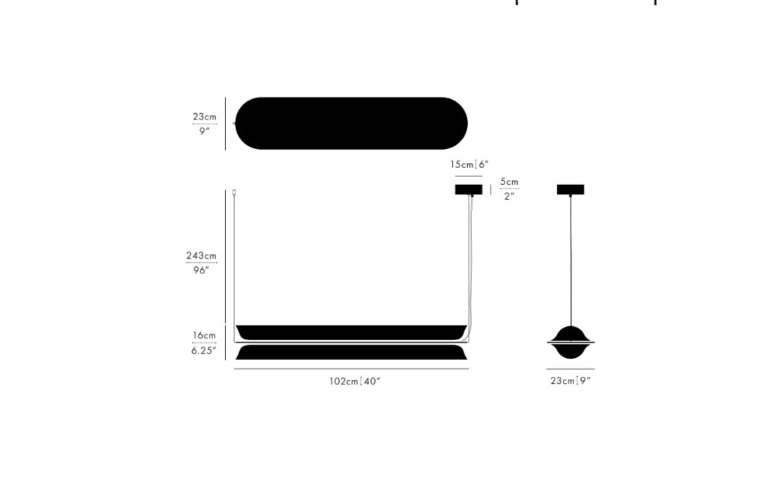 Подвесной светильник модель Vale 2 Horizontal Side to Side Suspension Lamp от фабрики A-N-D