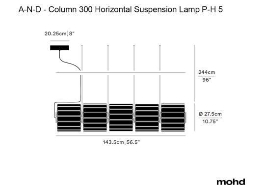 Подвесной светильник модель Column 300 Horizontal P-H 5 Suspension Lamp от фабрики A-N-D