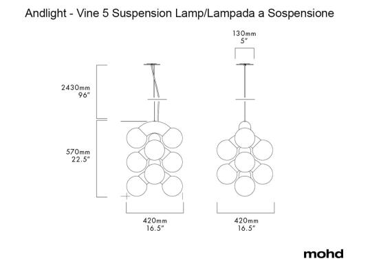 Подвесной светильник модель Vine 5 Suspension Lamp от фабрики A-N-D
