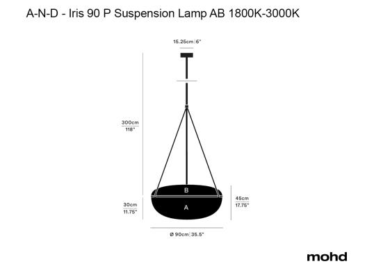 Подвесной светильник модель Iris 90 P pendant AB 1800K-3000K от фабрики A-N-D