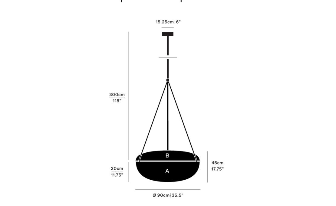 Подвесной светильник модель Iris 90 P pendant AB 1800K-3000K от фабрики A-N-D