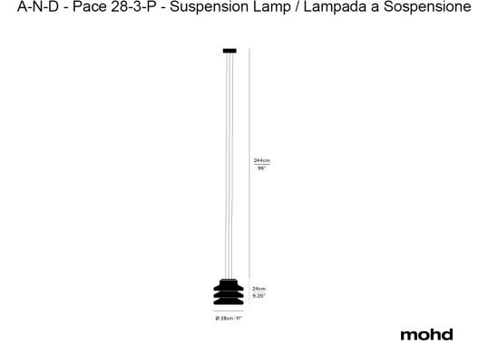 Подвесной светильник модель Pace 28 P 3 Modules Suspension Lamp от фабрики A-N-D