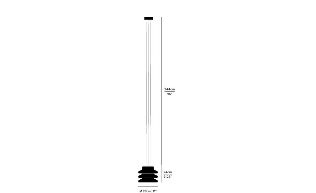 Подвесной светильник модель Pace 28 P 3 Modules Suspension Lamp от фабрики A-N-D
