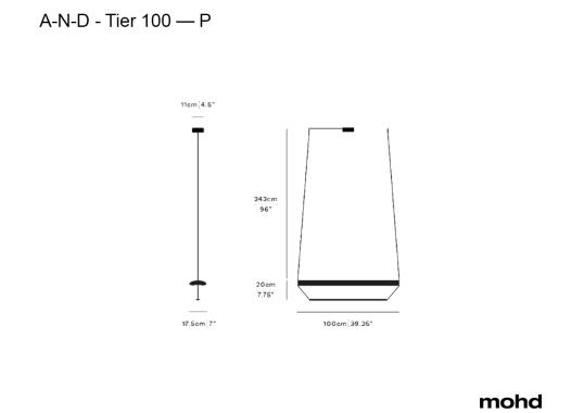 Подвесной светильник модель Tier 100 — P Suspension Lamp от фабрики A-N-D