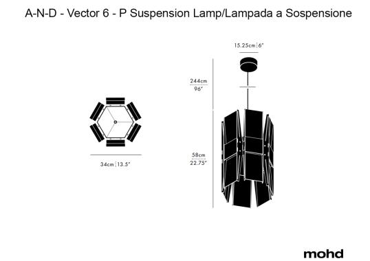 Подвесной светильник модель Vector 6 - P Suspension Lamp от фабрики A-N-D