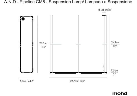 Подвесной светильник модель Pipeline CM8 Suspension Lamp от фабрики A-N-D