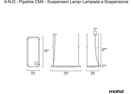 Подвесной светильник модель Pipeline CM4 Suspension Lamp от фабрики A-N-D